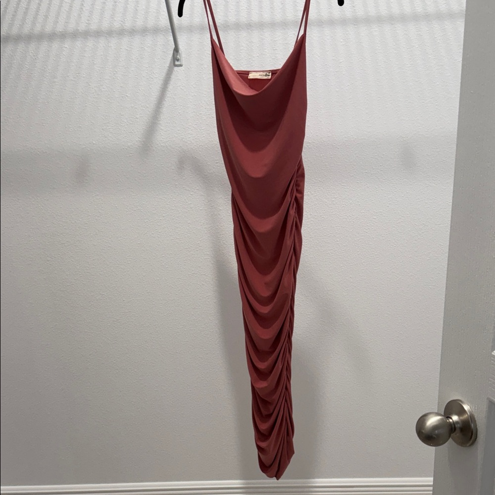 Elegant Pink Draped Dress